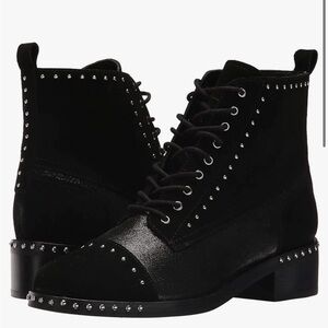 Marc Fisher Cassidey leather sparkle studded lace up boots 7